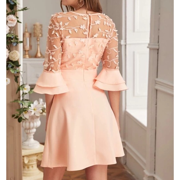 Embroidered A-Line Dress - Picture 2 of 4